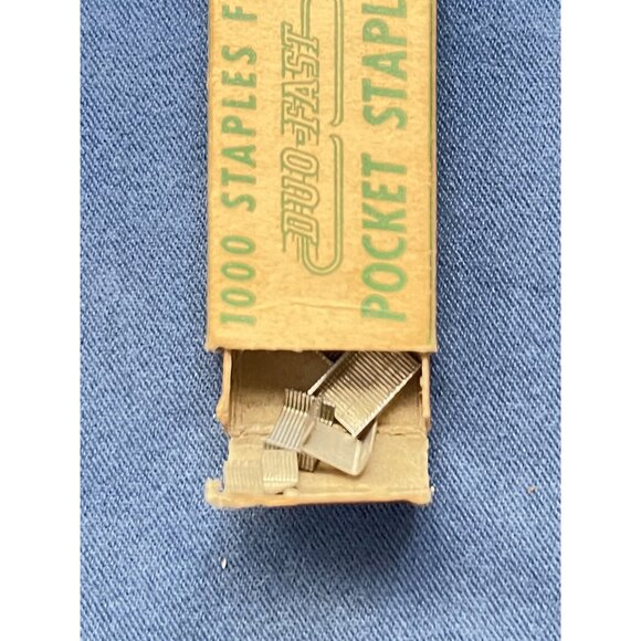 Vtg Mini Stapler Chrome Pocket Clip in Box w/ Staples Buffalo Envelope Company - Picture 3 of 5